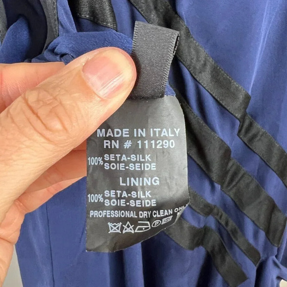 Derek Lam Silk Midi Dress Size 6 Blue Sleeveless Designer Avant Garde Event Y2K - Picture 9 of 9